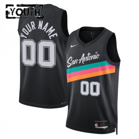 Camiseta Niños San Antonio Spurs Personalizadas 2025-26 Nike City Edition Negro Swingman Camiseta Niños San Antonio Spurs Personalizadas 2025-26 Nike City Edition Negro Swingman
